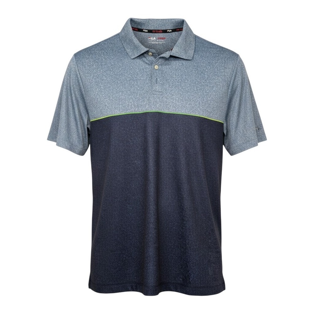 FILA Mens Colorblock Golf Polo Shirt Short Sleeve Blue‎ Green Size XL